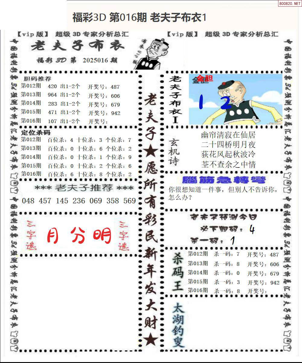 3d福彩总汇字谜大全图3D福彩总汇字谜大全-第3张图片
