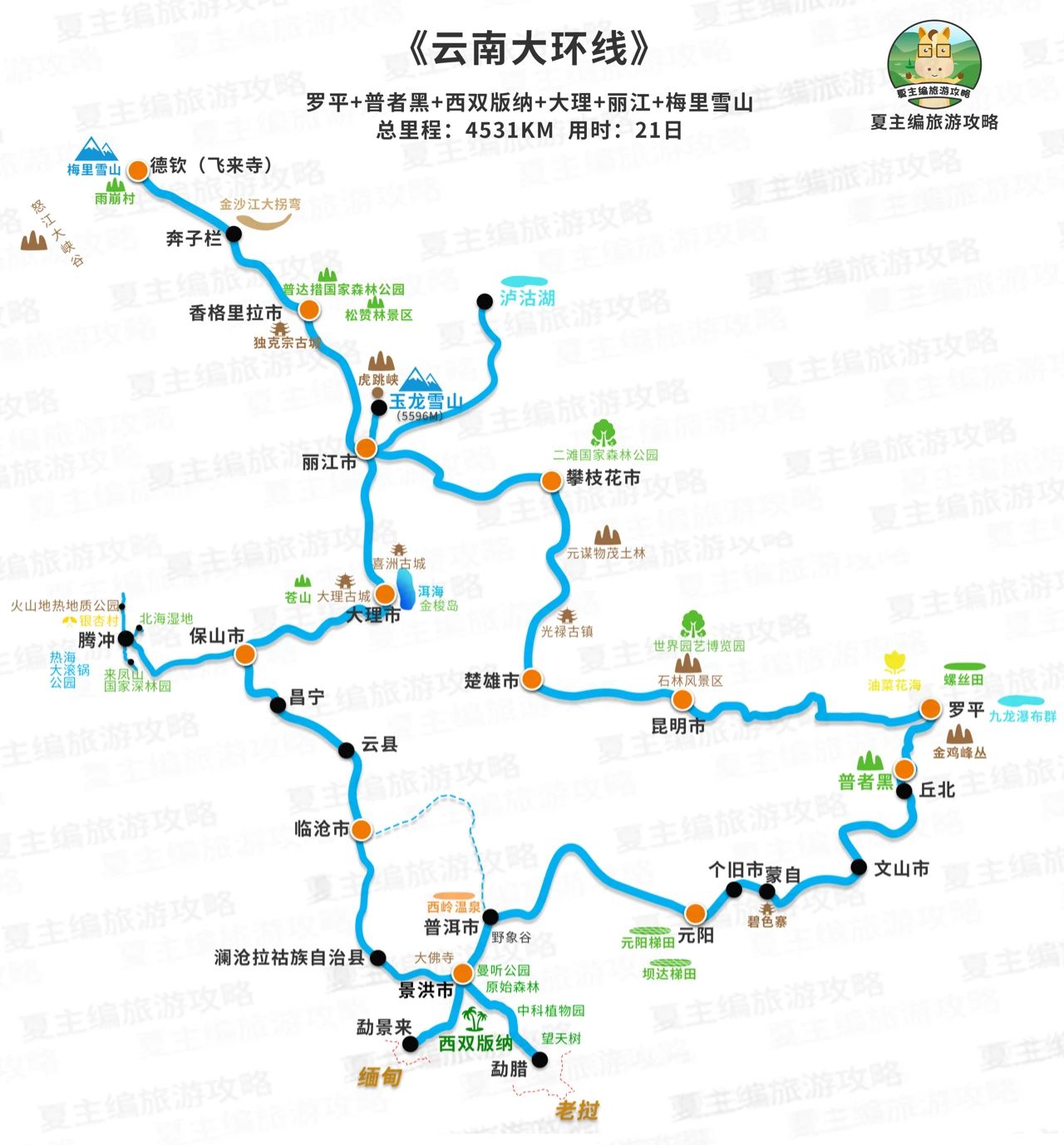 云南省旅游地图