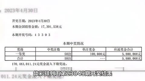 排列五的开奖结果排列五开奖结果揭晓