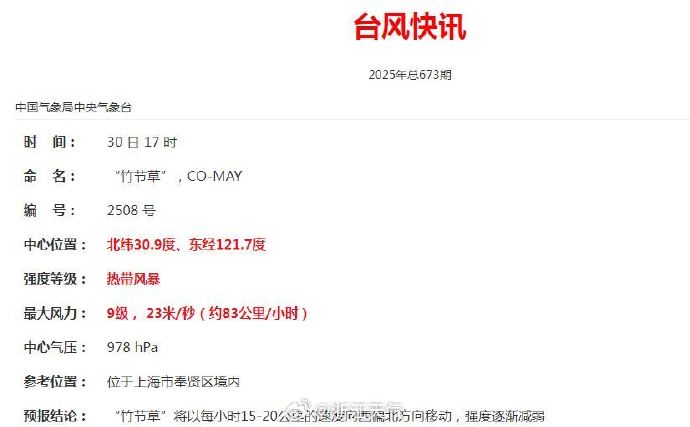 上海台风最新通知上海台风最新消息2022